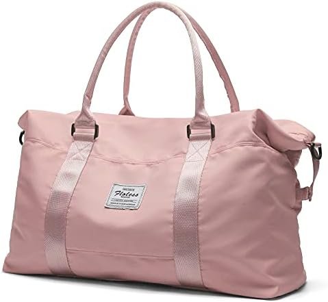 HYC00 Travel Duffel Bag, Sports Tote Gym Bag, Shoulder Weekender Overnight Bag for Women,Pink