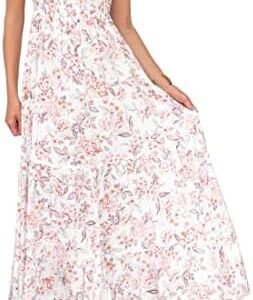 ZESICA Women's Summer Crossover Halter Neck Sleeveless Plaid Cut Out Backless Flowy A Line Maxi Dress