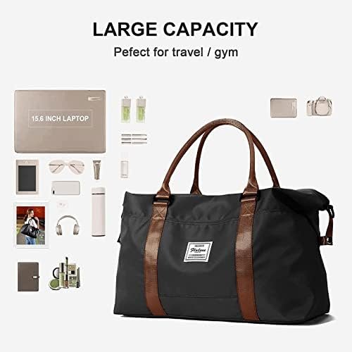 Sport Travel Duffle Bag Large Gym Tote Bag for Women, Weekender Bag Carry on Bag for Airplane, Ladies Beach Bag Overnight Bag Luggage Bag with Wet Bag Black Large Hospital Bag for Labor and Delivery - Image 3