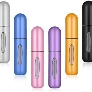 Perfume Travel Refillable Mini Spray Bottles Atomizer Refillable Empty Cologne Travel Essentials For Women Mens Small Mister Spray Bottle For Travel Accessories 6 Pack 5ml/0.2oz