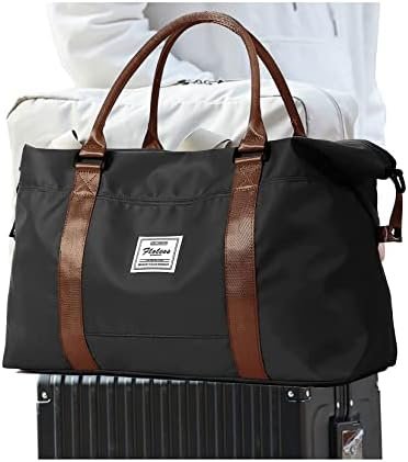 Sport Travel Duffle Bag Large Gym Tote Bag for Women, Weekender Bag Carry on Bag for Airplane, Ladies Beach Bag Overnight Bag Luggage Bag with Wet Bag Black Large Hospital Bag for Labor and Delivery - Image 9