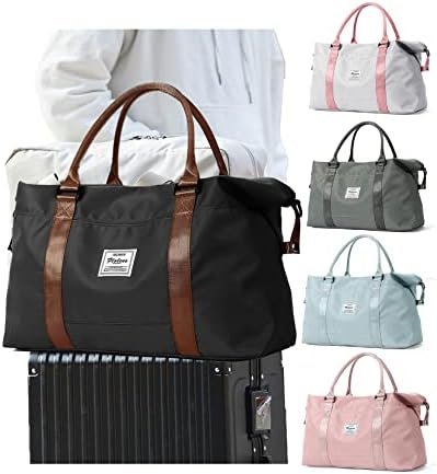 Sport Travel Duffle Bag Large Gym Tote Bag for Women, Weekender Bag Carry on Bag for Airplane, Ladies Beach Bag Overnight Bag Luggage Bag with Wet Bag Black Large Hospital Bag for Labor and Delivery