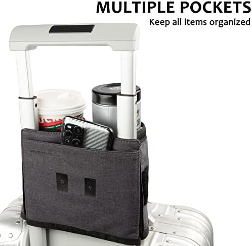 riemot Luggage Travel Cup Holder Free Hand Drink Caddy - Hold Two Coffee Mugs - Fits Roll on Most Suitcase Handles - Gifts for Flight Attendants &Frequent Travelers Accessories Grey - Image 2