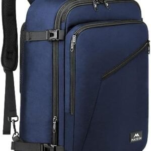 MATEIN Weekender Backpack, Durable Large Capacity Travelling Suitcase Backpack with Strap for Clothes, Expandable Flight Approved Business Carry on Backpack for International Travel, Blue