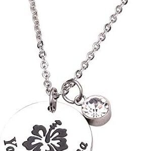 You are My Ohana Family Jewelry Hibiscus Flower Charm Bracelet Necklace Gift for Mother,Aunt,Grandmother……