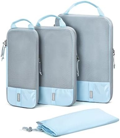 Compression Packing Cubes for Suitcases, BAGSMART 6 Set/4 Set/2 Set Travel Essentials for Travel Organizer Cubes, Lightweight Luggage Suitcase Organizer Bags, Packing Organizers as Travel Accessories