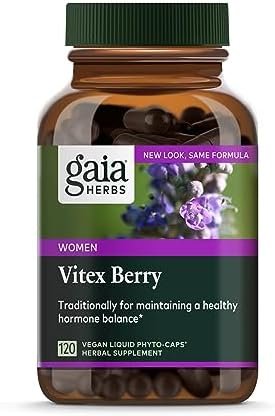 Gaia Herbs Vitex Berry (Chaste Tree) - Supports Hormone Balance & Fertility for Women - Helps Maintain Healthy Progesterone Levels to Support Menstrual Cycle Health - 120 Vegan Caps (60-Day Supply)