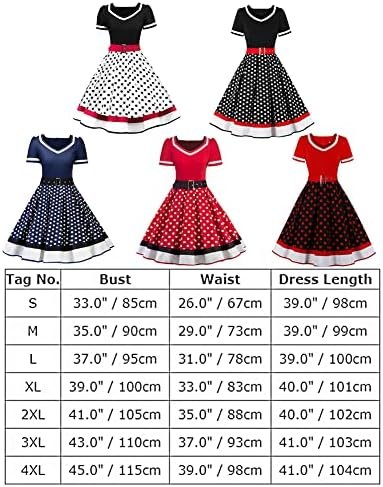 Women Short Sleeve 1950s Retro Vintage Cocktail Party Swing Dress Polka Dot Audrey Dress Casual A-Line Work Dress with Belt - Image 7