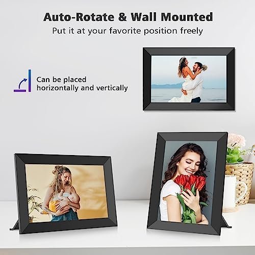 MaxAngel Digital Picture Frame 10.1 Inch WiFi Electronic Photo Frame 16GB Storage SD Card Slot Desktop IPS Touch Screen HD Display Auto-Rotate Slideshow Share Videos Photos Remotely Via App - Image 4