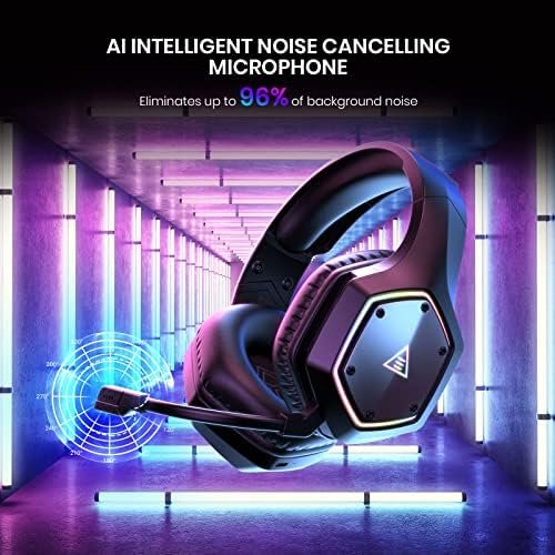 EKSA USB Wireless Headset for PC PS4 PS5-7.1 Surround Sound, Noise Cancelling Microphone, 36 Hour Battery, 2.4G USB Dongle, Game/Music Mode, Gaming Headphones for Computer, Laptop (E1000WT) - Image 3