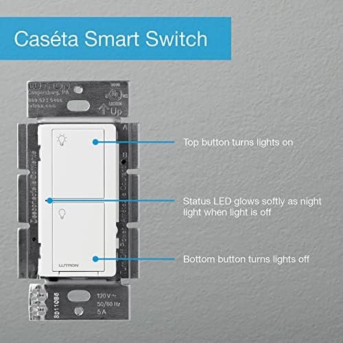 Lutron Caseta Smart Lighting Switch for All Bulb Types or Fans | Neutral Wire Required | PD-6ANS-LA | Light Almond - Image 11