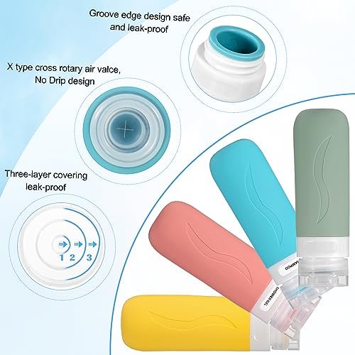 IMPORX 19 Pack Travel Size Toiletries Containers Refillable Perfume Bottles Tsa Approved Travel Toiletry Bag For Women Must Haves Accessories Travel Essentials - Image 3