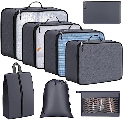 ExploreBliss Packing Cubes for Suitcases, Durable Packing Cubes for Travel, Foldable Suitcase Organizer Bags Set for Travel Accessories, Travel Bags Organizer for Luggage