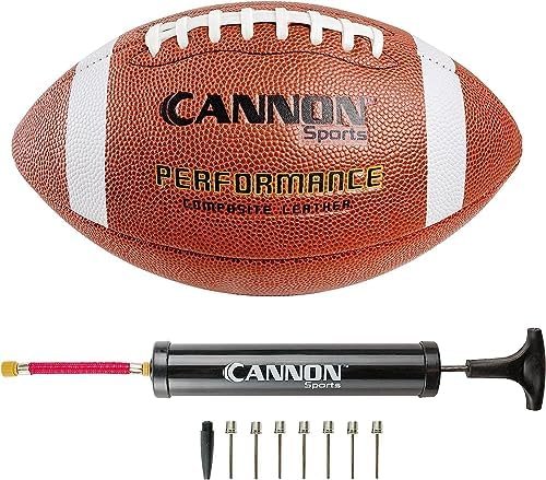 Cannon Sports Leather Composite Official Size Football Indoor and Outdoor with Ball Pump