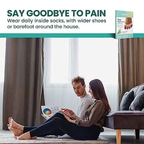 Welnove Toe Separators to Correct Toes - 8 Pack Silicone Toe Spacers for Feet Men Women - Aloe Vera Infused Toe Straighteners for Bunion, Hammertoe - Toe Stretchers for Yoga Practice (Small) - Image 7