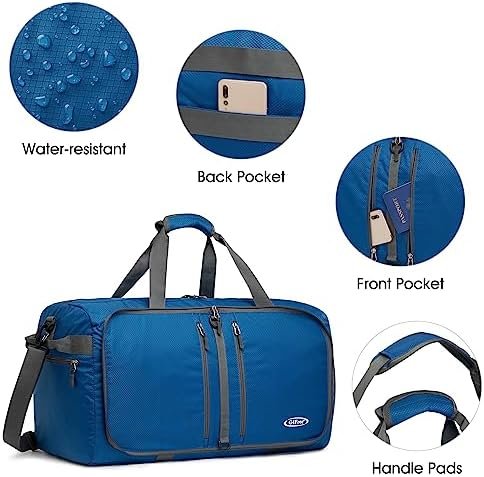 G4Free 40L 65L Foldable Duffel Bag Water Resistant Carry On Tote Bag Lightweight Packable Duffel Bag for Travel Overnight Weekender Bag for Men Women - Image 4