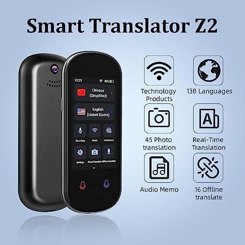 Instant Lanquage Translator Device,Electronic Foreign Language Translators,Two-Way Smart Voice and Photo Pocket Translator Real Time, 138 Languages Supported, Standy 180H, Portable Offline Translatio - Image 2