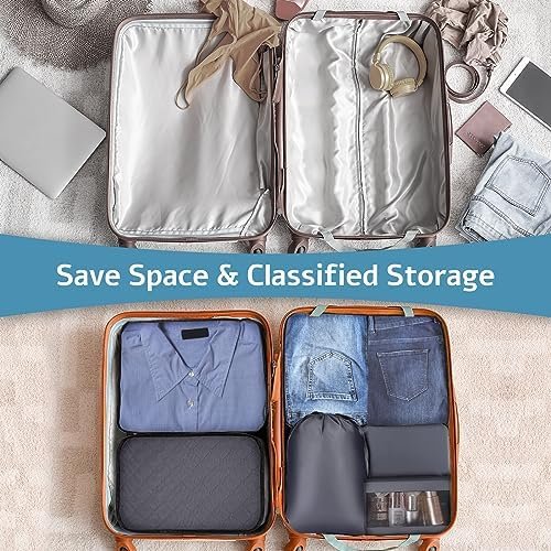 ExploreBliss Packing Cubes for Suitcases, Durable Packing Cubes for Travel, Foldable Suitcase Organizer Bags Set for Travel Accessories, Travel Bags Organizer for Luggage - Image 5