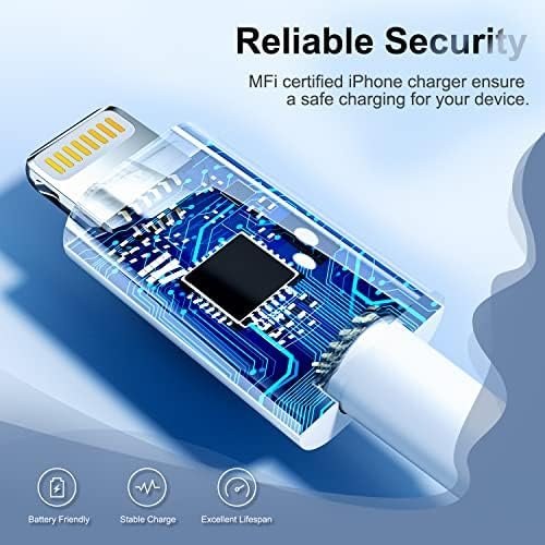 iPhone Charger 6 Feet Apple MFi Certified, Lightning Cable 6FT Fast Charging Cord Compatible with iPhone 14 13 12 11 Pro Max XR XS X 8 7 Plus 6S / iPad/Airpods (3 Pack) - Image 4