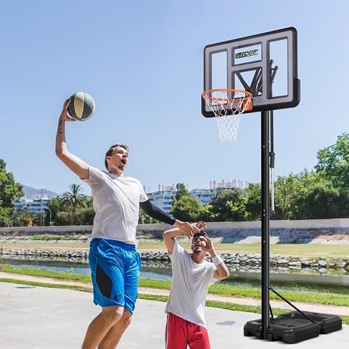 AWII SPORT Portable Basketball Hoop Outdoor, 4.8-10FT Height Adjustable Basketball Hoop Goal System with 44 Inch Impact Backboard and Portable Wheels for Adults - Image 5
