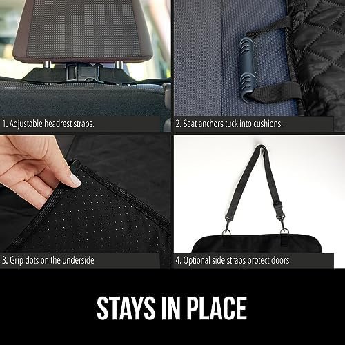 Gorilla Grip Waterproof Heavy Duty Easy Clean Dog Car Seat Cover, Grip Dot Backing, Back Seat Protector for Dogs Muddy Paws, Tear Resistant Hammock, Truck Sedan SUV, Pet Travel Accessories, Black - Image 5