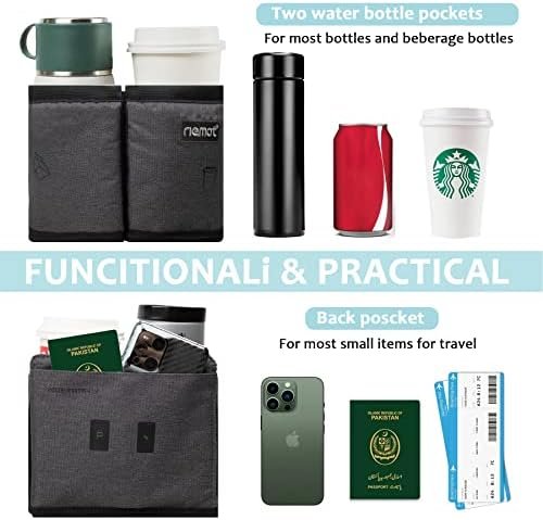 riemot Luggage Travel Cup Holder Free Hand Drink Caddy - Hold Two Coffee Mugs - Fits Roll on Most Suitcase Handles - Gifts for Flight Attendants &Frequent Travelers Accessories Grey - Image 6