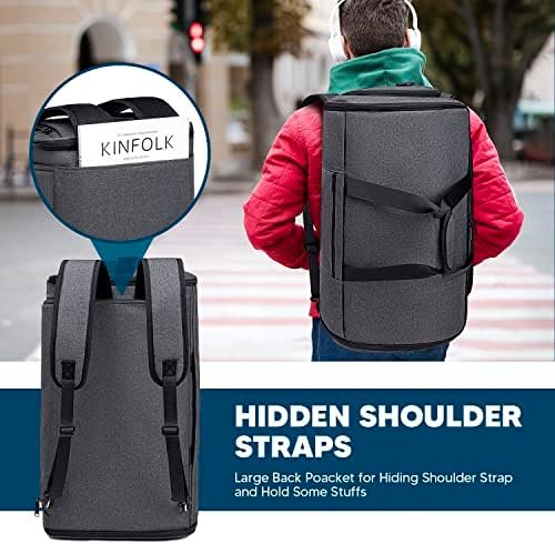 Carry On Garment Duffel Bag for Travel, Convertible Garment Bag Backpack for Men Women, Waterproof 4 in 1 Hanging Dress Suitcase Suit Travel Bag with Shoe Compartment, Large Weekender Bag-Dark Grey - Image 7