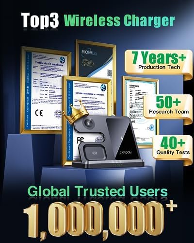 JARGOU 3 in 1 Wireless Charging Station Wireless Charger for iPhone 14 13 12 11 Pro Max/X/8 Charging Station for Multiple Devices for Apple Watch for AirPods 2/3/Pro/Pro 2 - Image 4