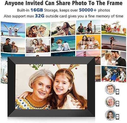 MaxAngel Digital Picture Frame 10.1 Inch WiFi Electronic Photo Frame 16GB Storage SD Card Slot Desktop IPS Touch Screen HD Display Auto-Rotate Slideshow Share Videos Photos Remotely Via App - Image 5