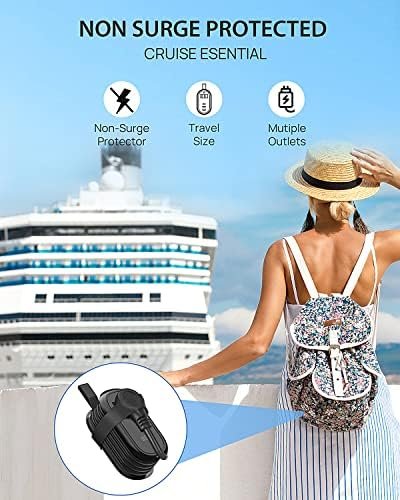 BEVA 4FT Travel Power Strip with USB C Ports, Non Surge Protector Small Power Strip with Flat Plug Travel Extension Cord, 2 Outlets 3 USB Ports(1 USB C), Travel Cruise Essentials(Black 3.4A) - Image 6