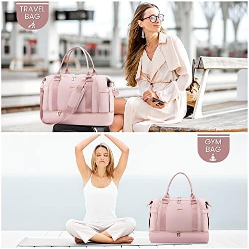 Gym Bag LOVEVOOK Travel Duffel Bag with USB Charging Port,Weekender Bags for Women with Shoe Compartment,Carry on Overnight Bag with Toiletry Bag,Hospital Bags for Labor and Deliver - Image 2