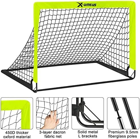 Kids Soccer Goals for Backyard, 4' x 3' Pop Up Toddler Goal Training Equipment with Ball, Agility Ladder and Cones, Portable Nets Backyard Youth Outdoor Sports Games - Image 3