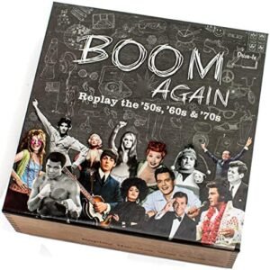 Boom Again Board Game | '50s, 60s and '70s Pop Culture & Music Trivia Game | Best Party Game for Baby Boomers & Seniors for Friends, Parents & Grandparents