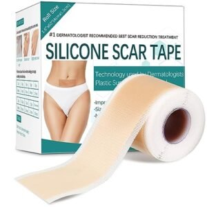 Silicone Scar Sheets, Silicone Scar Tape(1.6”x 60” Roll-1.5M), Reusable Scar Removal Strips, Professional Scar Away Sheets for Surgical Scars, Keloid, C-Section, Burn, Acne et
