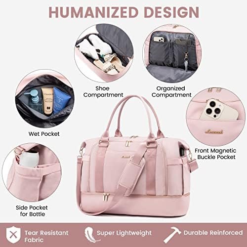 Gym Bag LOVEVOOK Travel Duffel Bag with USB Charging Port,Weekender Bags for Women with Shoe Compartment,Carry on Overnight Bag with Toiletry Bag,Hospital Bags for Labor and Deliver - Image 6