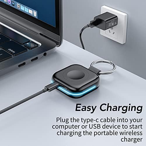 HUOTO Portable Charger for Apple Watch,Wireless Magnetic iWatch Charger 1200mAh Power Bank Travel Keychain Accessories Smart Watch Charger for Apple Watch Series 9/8/7/6/SE/5/4/3/2/1/UItra/UItra 2 - Image 6