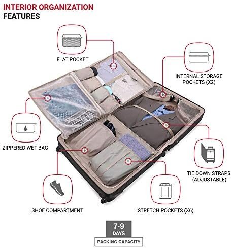 SwissGear 7895 Premium Rolling Garment Bag, Bonus Hanging Feature, Men's and Women's, Carry-on Luggage - Black - Image 4