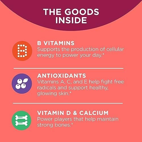 OLLY Women's Multivitamin Gummy, Overall Health and Immune Support, Vitamins A, D, C, E, Biotin, Folic Acid, Adult Chewable Vitamin, Berry, 45 Day Supply - 90 Count (Pack of 1) - Image 3