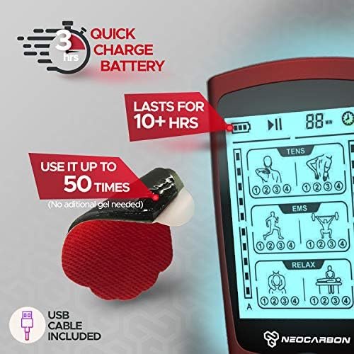 TENS Unit Muscle Stimulator, EMS Massager Machine for Shoulder, Neck, Sciatica and Back Pain Relief, Electronic Pulse Massage Physical Therapy, Red - Image 6