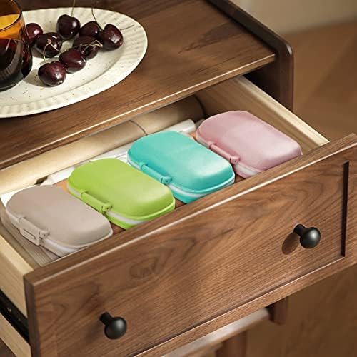 1Pack Travel Pill Organizer, 8 Compartments Portable Pill Case, Small Pill Box for Pocket Purse Portable Medicine Vitamin Container Beige - Image 7