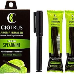Cigtrus 3-Pack Premium Spearmint Flavored Smoking Cessation Aid - Nicotine-Free Herbal Support for Quitting, Natural Ingredients