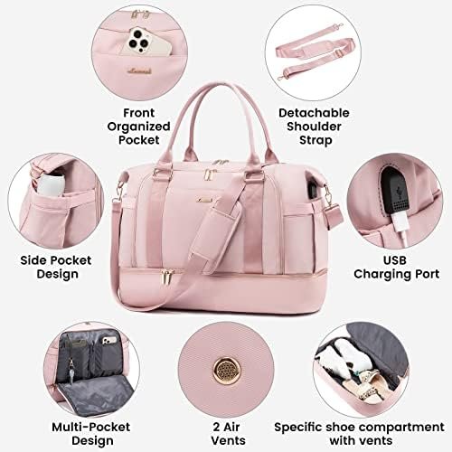 Gym Bag LOVEVOOK Travel Duffel Bag with USB Charging Port,Weekender Bags for Women with Shoe Compartment,Carry on Overnight Bag with Toiletry Bag,Hospital Bags for Labor and Deliver - Image 7