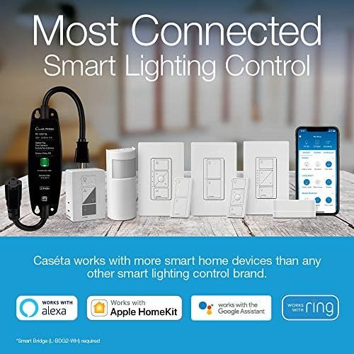 Lutron Caseta Smart Lighting Switch for All Bulb Types or Fans | Neutral Wire Required | PD-6ANS-LA | Light Almond - Image 3