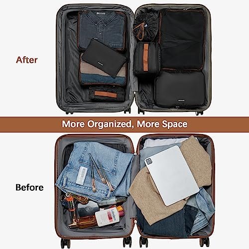 Packing Cubes, 8 Set Luggage Packing Organizers Travel Cubes Suitcase Organizer Bags Set for Travel Accessories - Image 3