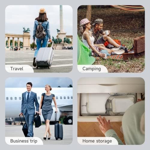 Compression Packing Cubes for Suitcases, SYCARON 7 Set Travel Packing Organizers Bags Mesh Expandable Packing Cubes for Carry on Luggage with Laundry Bag, Shoe Bag, Clothing Underwear Bag, Black - Image 6