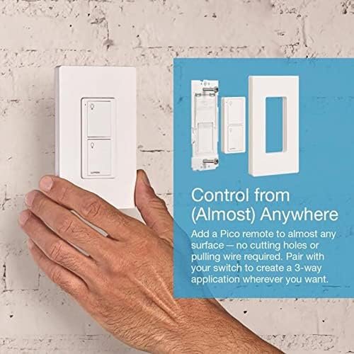 Lutron Caseta Smart Lighting Switch for All Bulb Types or Fans | Neutral Wire Required | PD-6ANS-LA | Light Almond - Image 6
