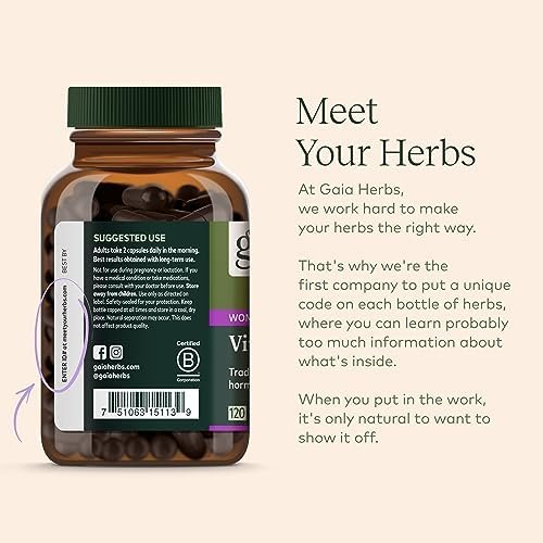 Gaia Herbs Vitex Berry (Chaste Tree) - Supports Hormone Balance & Fertility for Women - Helps Maintain Healthy Progesterone Levels to Support Menstrual Cycle Health - 120 Vegan Caps (60-Day Supply) - Image 7