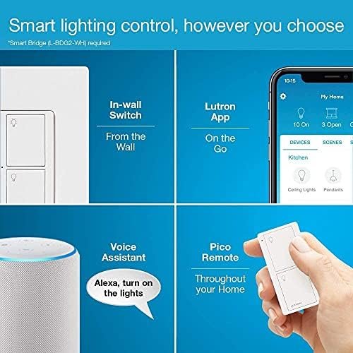 Lutron Caseta Smart Lighting Switch for All Bulb Types or Fans | Neutral Wire Required | PD-6ANS-LA | Light Almond - Image 4