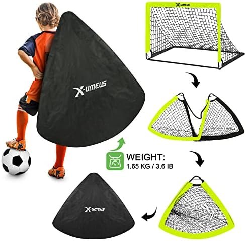 Kids Soccer Goals for Backyard, 4' x 3' Pop Up Toddler Goal Training Equipment with Ball, Agility Ladder and Cones, Portable Nets Backyard Youth Outdoor Sports Games - Image 4
