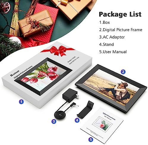 MaxAngel Digital Picture Frame 10.1 Inch WiFi Electronic Photo Frame 16GB Storage SD Card Slot Desktop IPS Touch Screen HD Display Auto-Rotate Slideshow Share Videos Photos Remotely Via App - Image 8